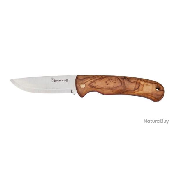 couteau browning pocket folding olive wood 8cm