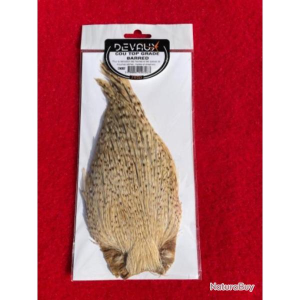 Cou de coq top grade Barred pour la r�alisation des hackles, queues de mouches s�ches noy�es etc...