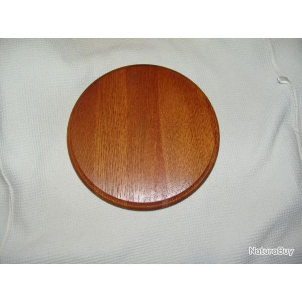cusson socle plaque mdaillon neuf en chne massif rond pour dfense-grs de sanglier diamtre 22cm