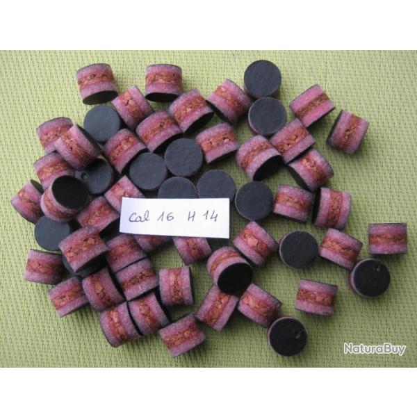 Bourres 1�re  qualit�  li�ge  feutre  rose  et  li�ge  cal  16  hauteur  14 mm