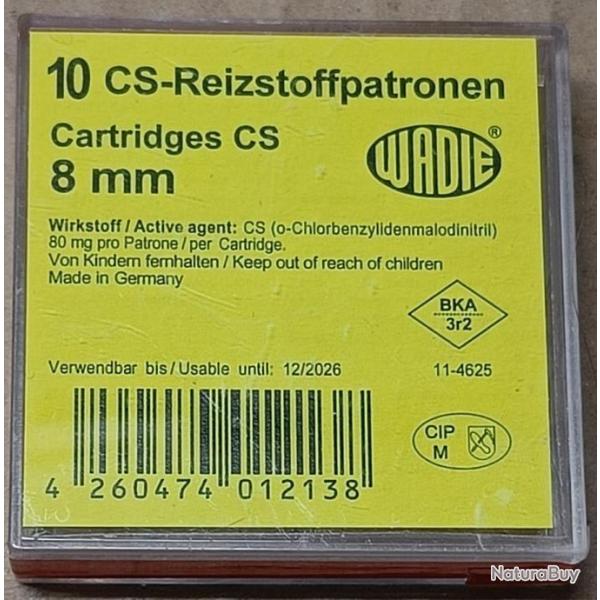 CARTOUCHES WADIE 8MM CS A GAZ X10