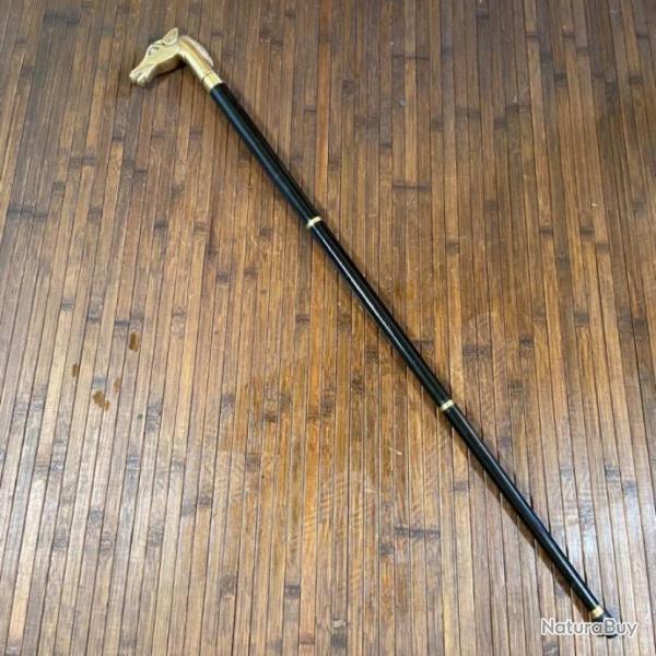 CANNE VINTAGE T�TE DE CHEVAL D�MONTABLE ET COMPARTIMENT SECRET