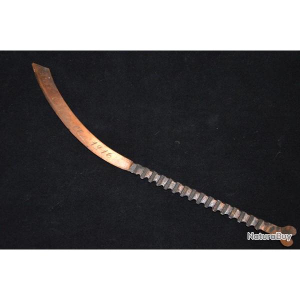 ARTISANAT DE TRANCHEE/POILU-COUPE PAPIER ALSACE 1915-1916-GUERRE 1914/1918