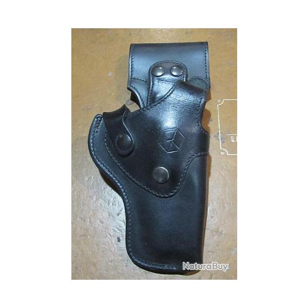 Holster de ceinture multiposition en Cuir pour Revolver Manurhin F1 canon 3 pouces