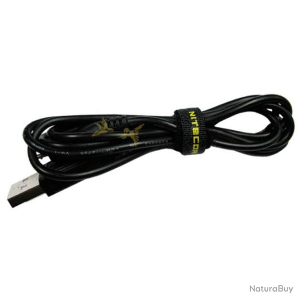 C�ble USB noir d'un m�tre avec scratch - Nitecore