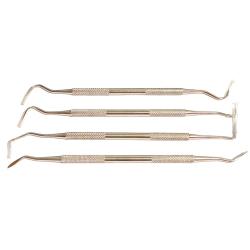 Lot de 4 grattoirs en acier inox pour le nettoyage d'armes
