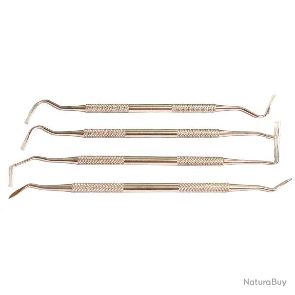 Lot de 4 grattoirs en acier inox pour le nettoyage d'armes