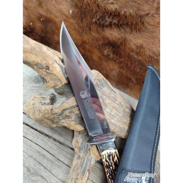 Poignard de chasse Columbia Lame en acier inox �tui en nylon manche en Derlin 3