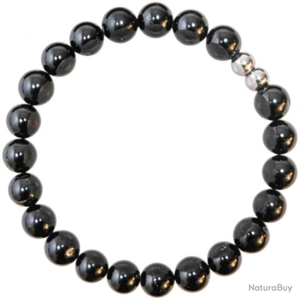 Bracelet en spinelle noir - Perles rondes 8 mm