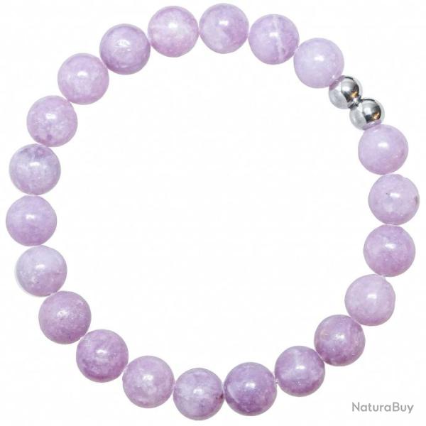 Bracelet en l�pidolite - Perles rondes 8 mm