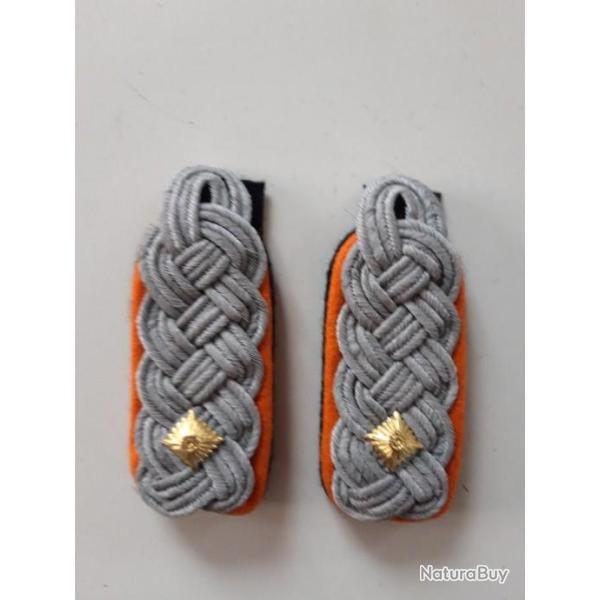 PAIRE DE PATTES D EPAULE DE LIEUTENANT-COLONEL TROUPE D ELITE,FELFGENDARMERIE