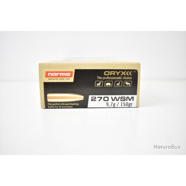 1 Boite de Balles Norma Oryx calibre 270 WSM