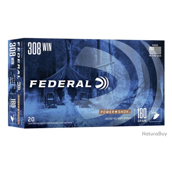 FEDERAL POWER SHOK Cal.308Win - 180gr JSP / 20 cartouches