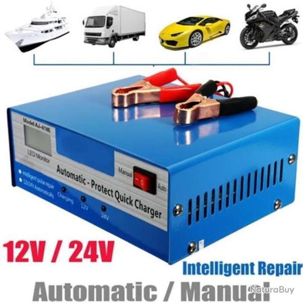 Chargeur De Batterie De Voiture 12V-24V Jump Starter R�paration intelligent 10A