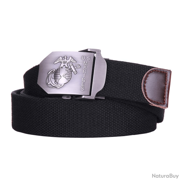 Ceinture toile 35mm US Marines Couleur Noir
