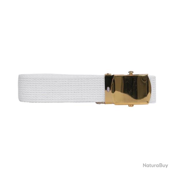 Ceinture toile 30mm avec boucle dor�e (Couleur Blanc)