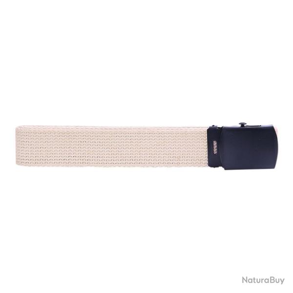 Ceinture toile 30mm avec boucle noire (Couleur Sable)