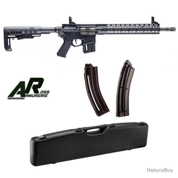 CARABINE TAC R1 HAMMERLI CAL 22LR, 10 COUPS + 2 CHARGEURS 30 COUPS + Mallette 81 cm.