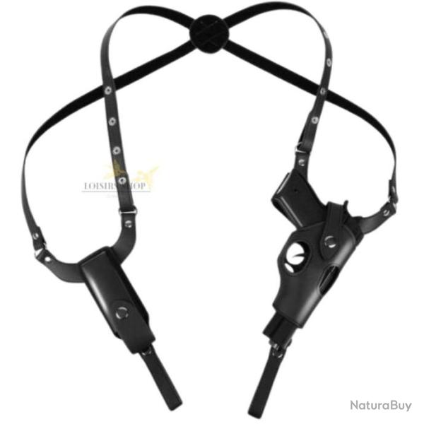 Holster d'�paule universel couleur noir avec porte chargeur