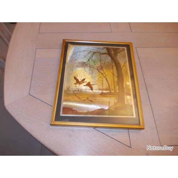 PHOTO ENCADRE VOL DE CANARDS SUR ETANG