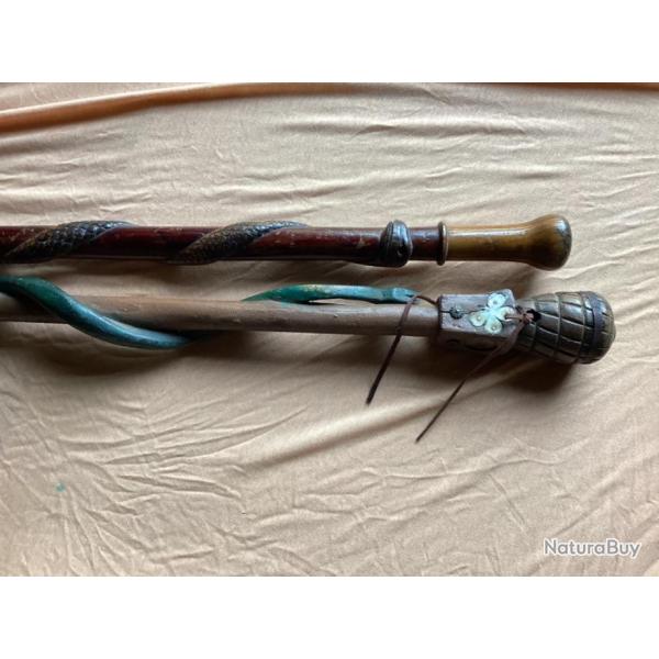 Lot de 2 cannes travail de soldats