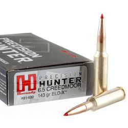 Cartouches HORNADY ELD-X PRECISION HUNTER - Calibre 6,5 CREEDMOOR - 143grs - Boite de 20