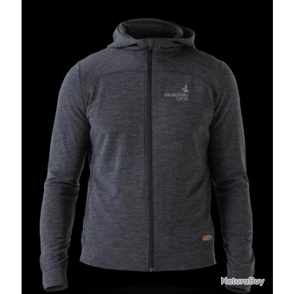 DESTOCK - Veste Swarovski � capuche en laine m�rinos homme