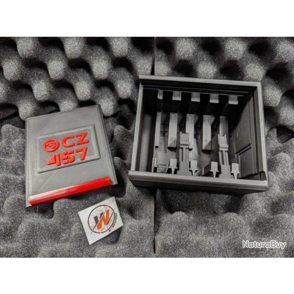 Boite de rangement pour 5 chargeurs CZ 457 455 452 + petit compartiment outillage- Impression 3D