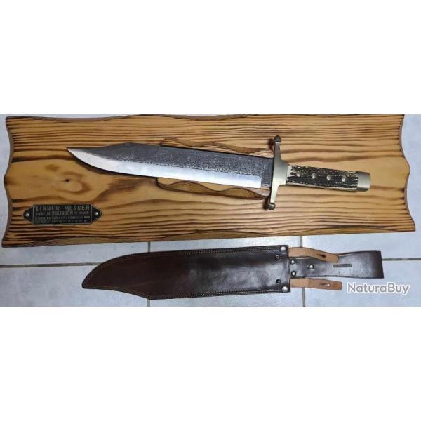 Srie limite & rare POIGNARD BOWIE MESSER LINDER 60 CM AVEC SUPPORT