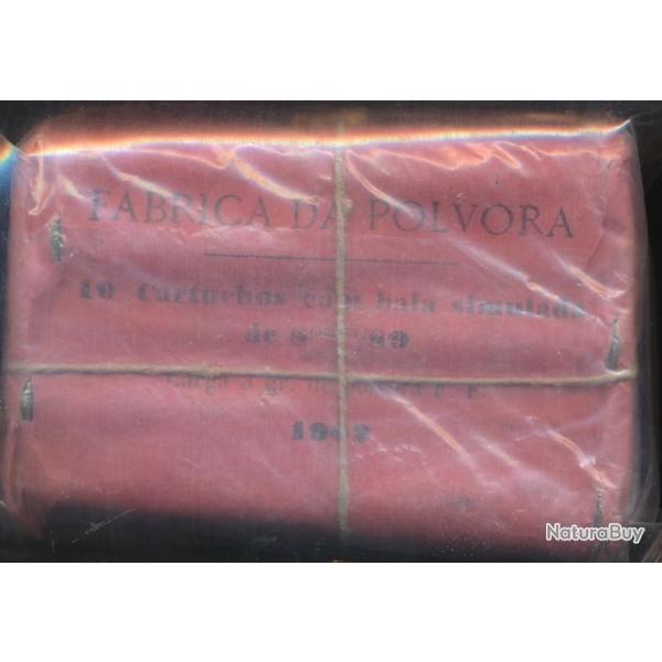 (57860) UN PAQUET DE 10 CARTOUCHES A BLANC Mle 1889 8 mm KROPATSCHEK Portugais DE 1902