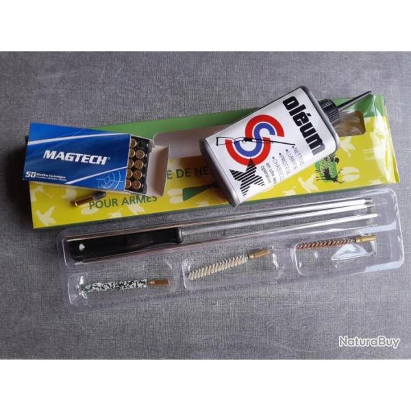 Lot Nettoyage 22 LR plus huile et 50 balles.