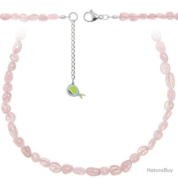 Collier en quartz rose - Perles roul�es 5 � 8 mm - 70 cm