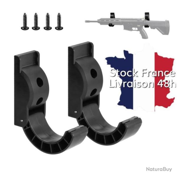 Support mural crochet rabattable et discret pour fusil - Envoi rapide depuis la France