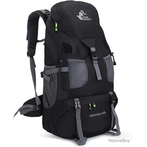 Sac � Dos de Randonn�e 50L L�ger Imperm�able Sports Voyage P�che Camping Escalade Noir