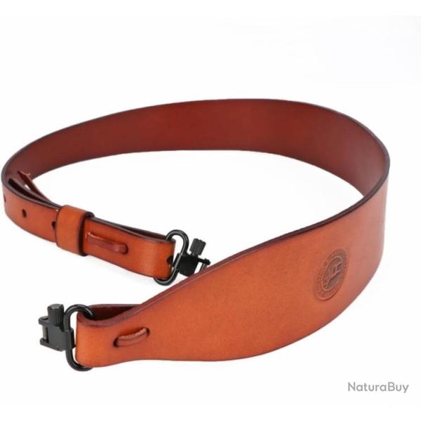 TOURBON Bandouli�re de fusil vantage luxe en cuir Marron clair pour fusil de chasse, avec pivot
