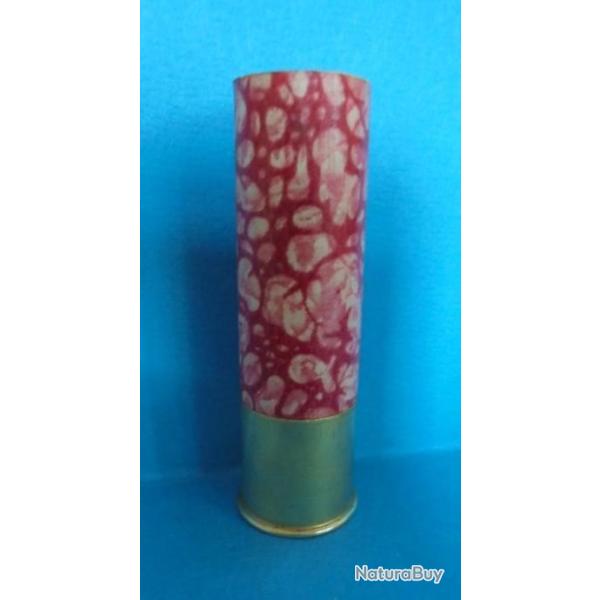 DOUILLE ANCIENNE MANUFRANCE  cal.16 EN CARTON BLANCHE TIGREE BORDEAUX CULOT DE 20mm JAMAIS CHARGEE