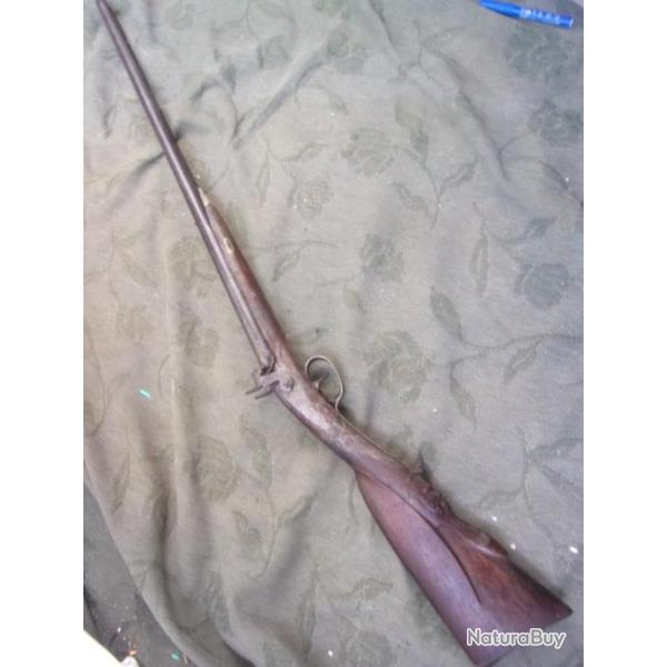 fusil de chasse ancien crosse sculpt�e