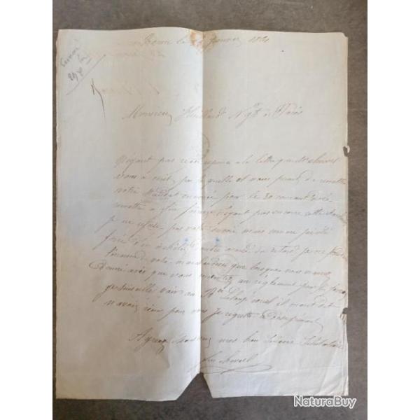 Deux Lettre manuscrite ancienne 1861 et 1864  timbre Napolon