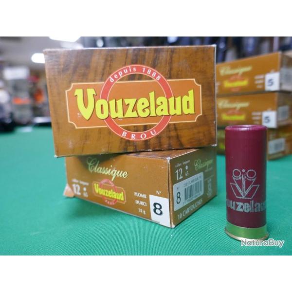 boite de 10 cartouches cal 12/65 pb no 8 bourre grasse de VOUZELAUD CLASSIQUE