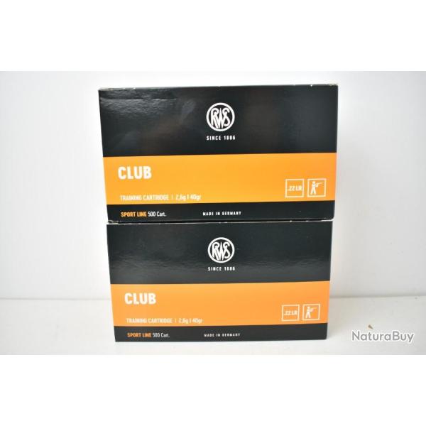 1000 Munitions RWS Club calibre 22lr