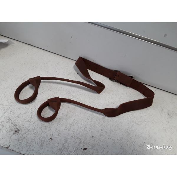 Bretelle cuir gras double lasso Country