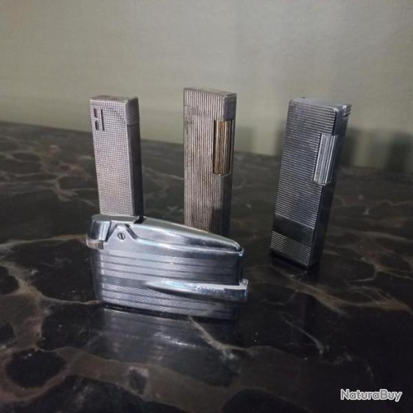 lot de 4 briquets anciens pour pi�ces ou � r�parer   RONSON / CHAMP / MAXM /  BEO