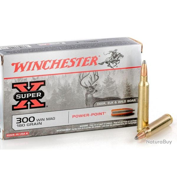 Cartouches WINCHESTER 300 Win Mag super x power point 180gr x20