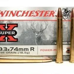 Cartouches WINCHESTER 9,3X74R POWER POINT 286grs - Boite de 20 unit&eacute;s