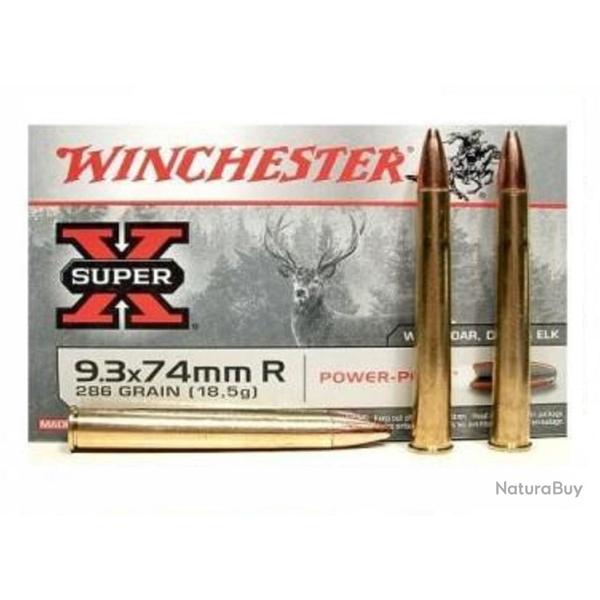 Cartouches WINCHESTER 9.3X74R POWER POINT 286grs - Boite de 20 unit�s