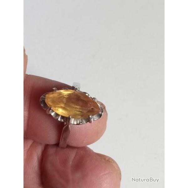 bague argent avec citrine diam�tre int�rieur 18 mm