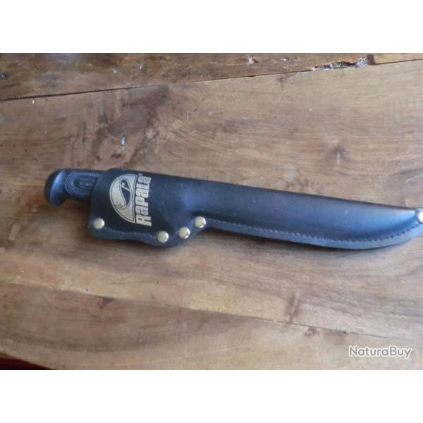 couteau poignard  etui cuir  rapala  us pat