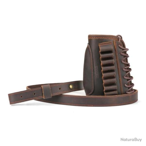 Tourbon Coussin De Recul En Cuir R�glable Avec Support Pour Munitions - LIVRAISON GRATUITE !!