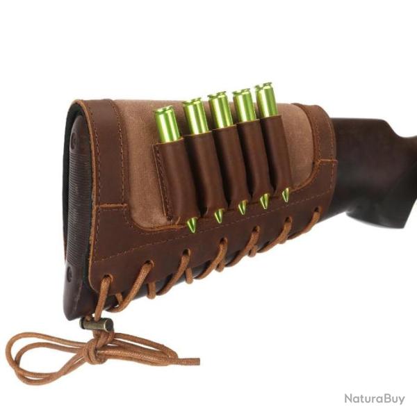 Tourbon Support De Joue En Cuir Avec Support De Munitions et Sans Pad - LIVRAISON GRATUITE !!