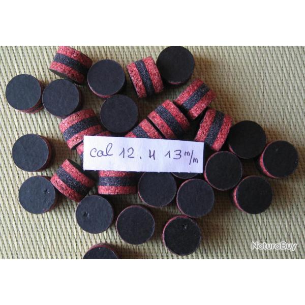 Bourres  1�re  qualit�  li�ge  feutre  noir  li�ge    cal  12  hauteur  13 mm